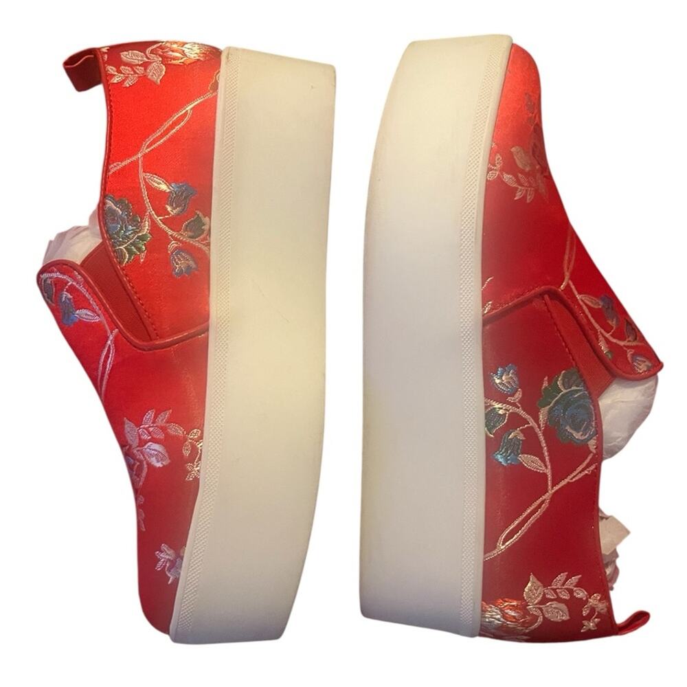 Floral Red Platform Sneakers